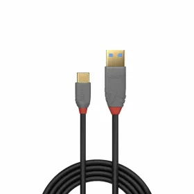 USB A - USB-C kabelis LINDY Juoda 2 m