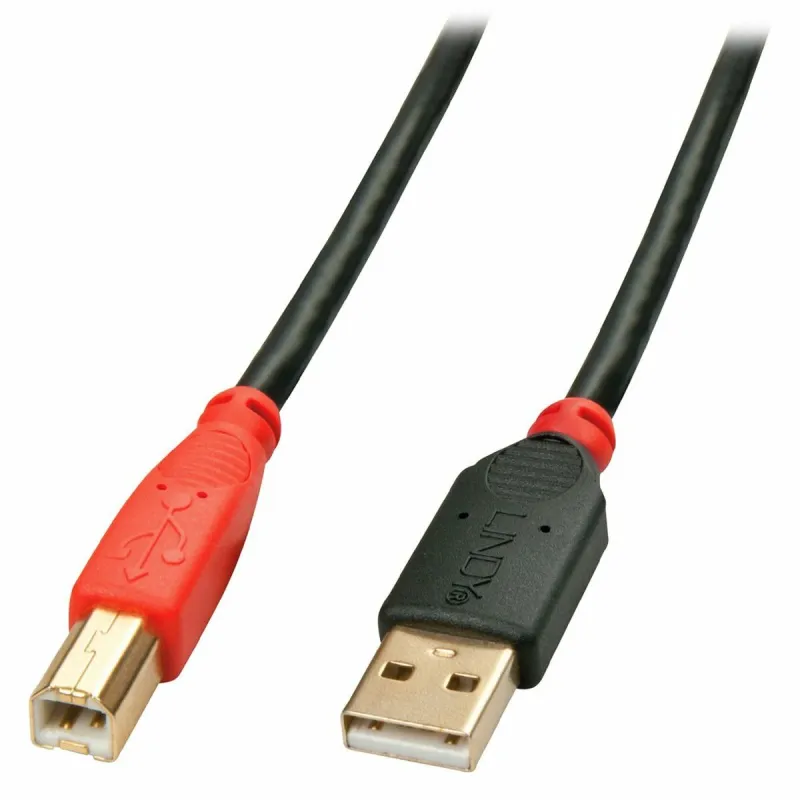 USB A uz USB B Kabelis LINDY 15 m Melns