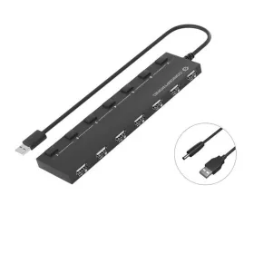 USB Centrmezgls Conceptronic 110516507101 Melns 90 cm 7-in-1 (1 gb.)