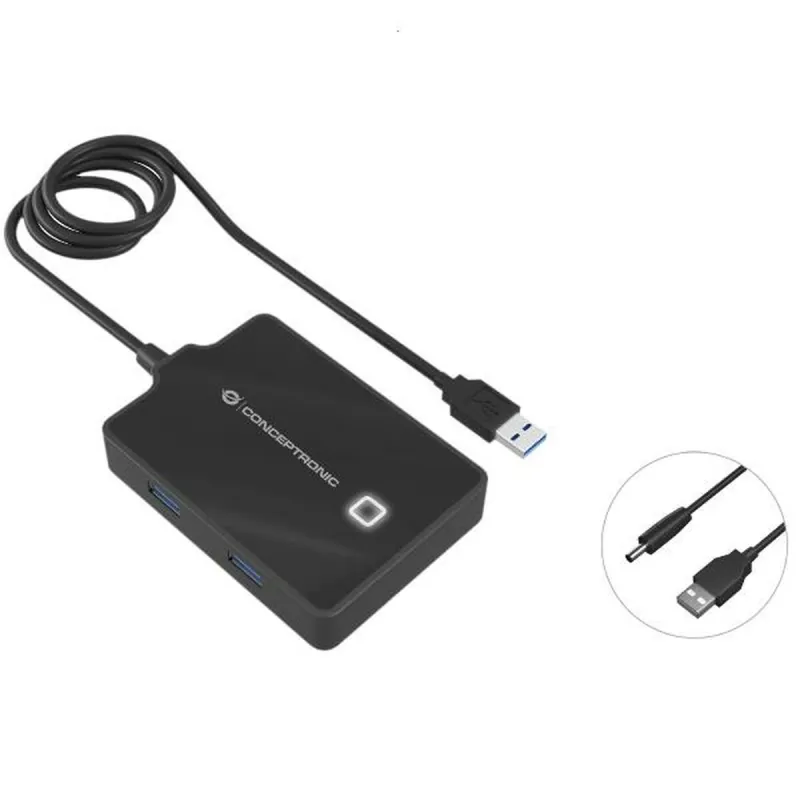 USB Centrmezgls Conceptronic 110517107101 Melns 90 cm (1 gb.)