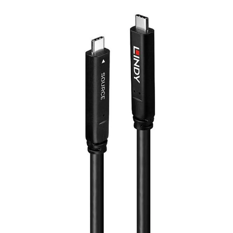 USB Kabelis LINDY 15 m Melns
