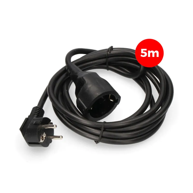 Pikendusjuhe EDM 23214 Must 5 m