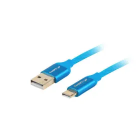 USB A uz USB C Kabelis Lanberg Quick Charge 3.0 Zils