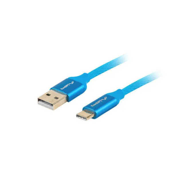 USB A - USB C Kaabel Lanberg Quick Charge 3.0 Sinine