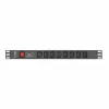 Schuko 19" 8 Way Multi-socket Adapter with On / Off Switch Lanberg PDU-08I-0200-C20-BK (2 m)