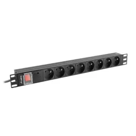 Schuko 19" Multiadapter 6 Pistikule Lanberg PDU-06E-0200-BK (2 m)