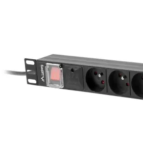 Schuko 19" Multiadapter 6 Pistikule Lanberg PDU-06E-0200-BK (2 m)