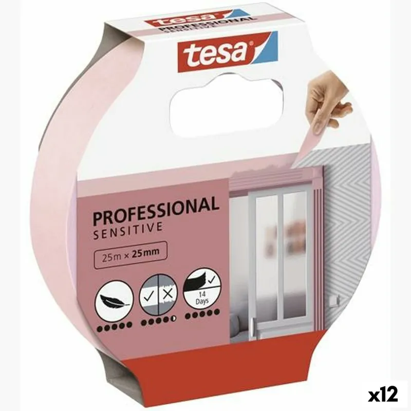 Lipni juosta TESA Professional Sensitive Dailininkas Rožinė 12 vnt. 25 mm x 50 m