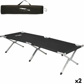 Кемпинговая кровать Aktive Чёрный 190 x 42 x 64 cm Складной (2 штук)