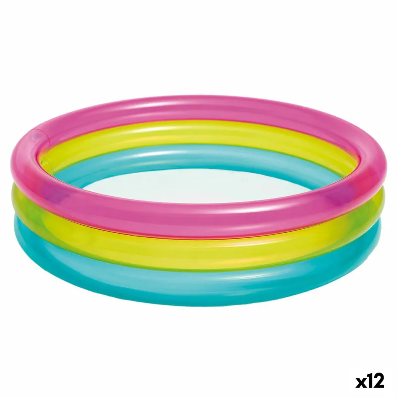 Pripučiamas vaikiškas baseinas Intex Vaivorykštė Žiedai 63 L 86 x 25 x 86 cm (12 vnt.)