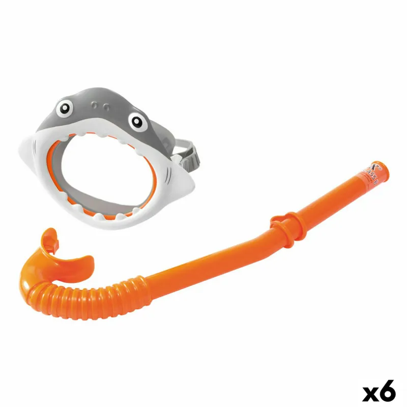 Nardymo akiniai ir vamzdelis vaikams Intex Ryklys (6 vnt.)