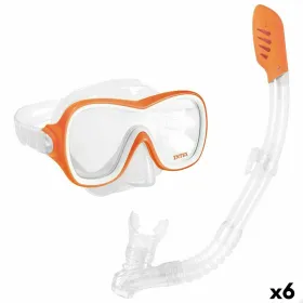 Snorkel Goggles and Tube Intex Wave Rider Orange (6 Units)