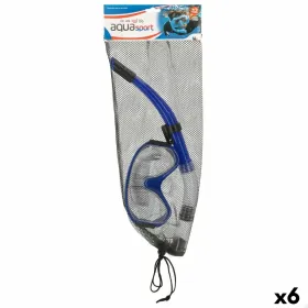 Snorkel Goggles and Tube AquaSport Yellow Blue (6 Units)