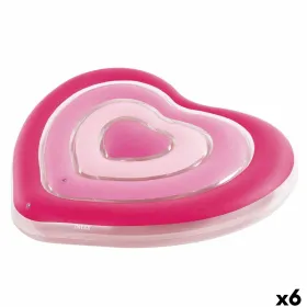 Надувной матрас Intex Сердце 135 x 155 x 25 cm Розовый (6 штук)