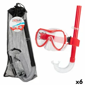 Snorkel Goggles and Tube AquaSport Black Red (6 Units)