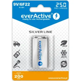 Atkārtoti Uzlādējamas Baterijas EverActive EVHRL22-250 6F22 200 mAh 9 V