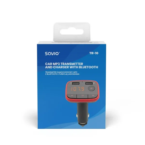 MP3-soitin ja FM-lähetin autoon Savio SAVTR-10