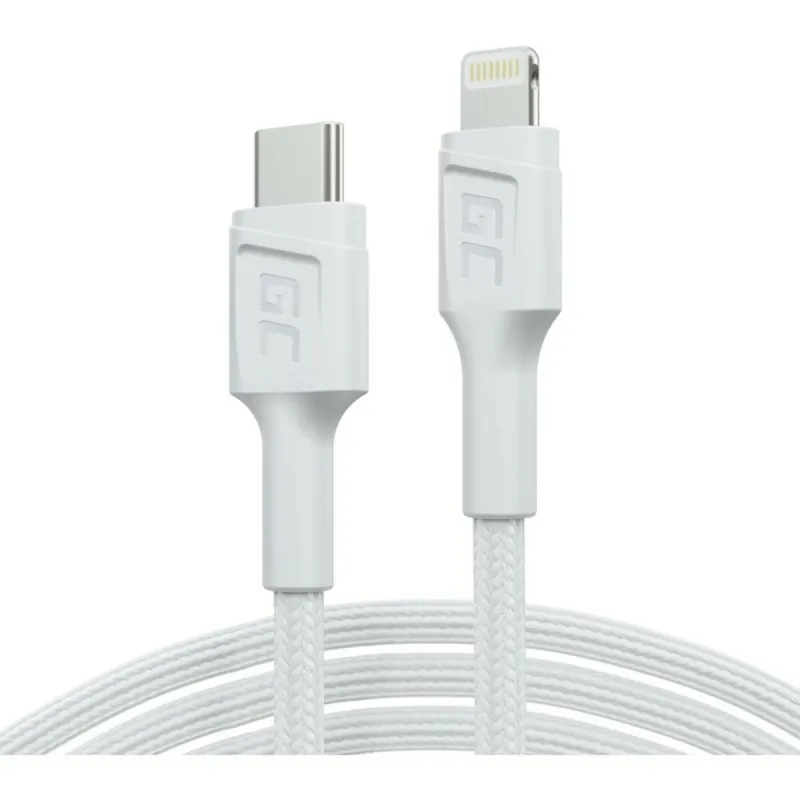 USB-kaabel Green Cell KABGC30W Valge 1,2 m