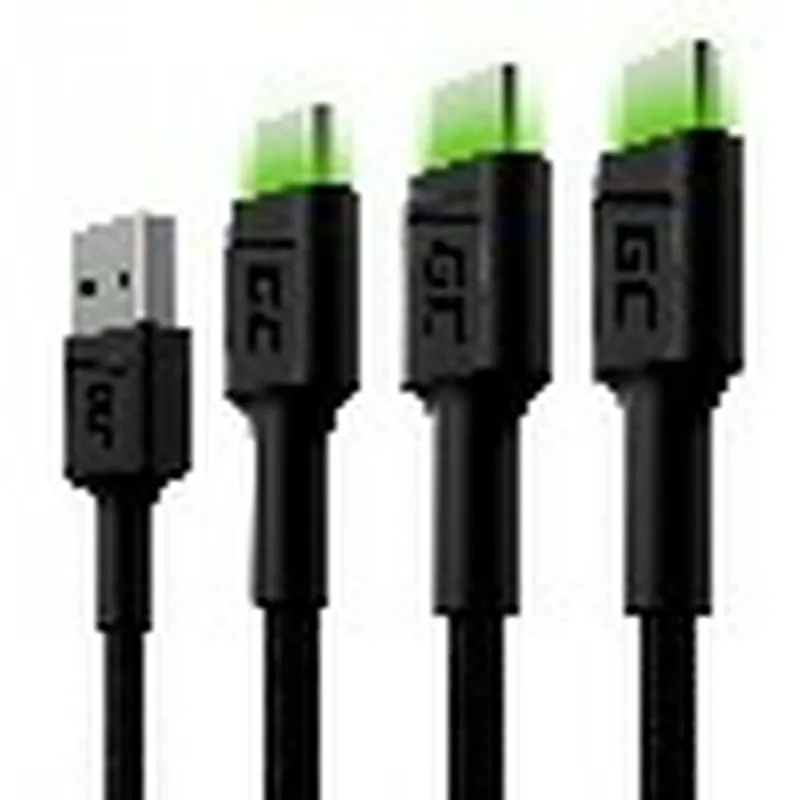 USB laidas Green Cell KABGCSET03 Juoda 2 m
