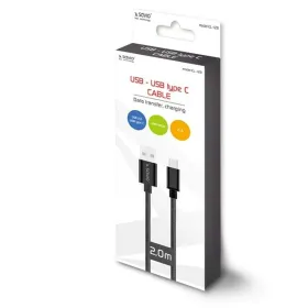 USB A - USB C Kaabel Savio CL-129 Must 2 m