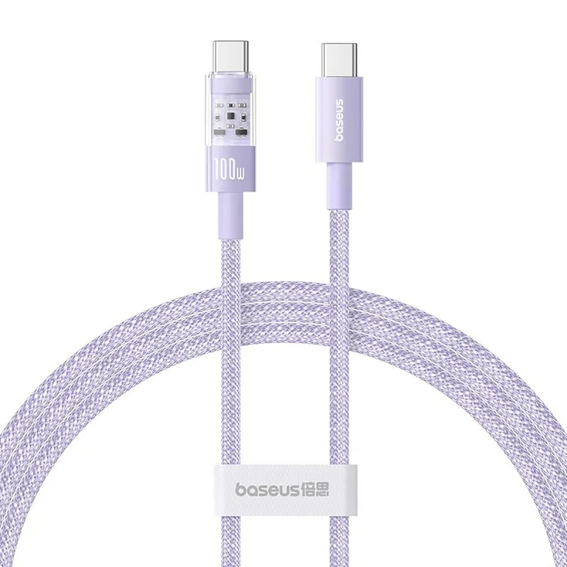 USB-C - USB-C Kaabel Baseus P10373000511-00 Lilla 1 m