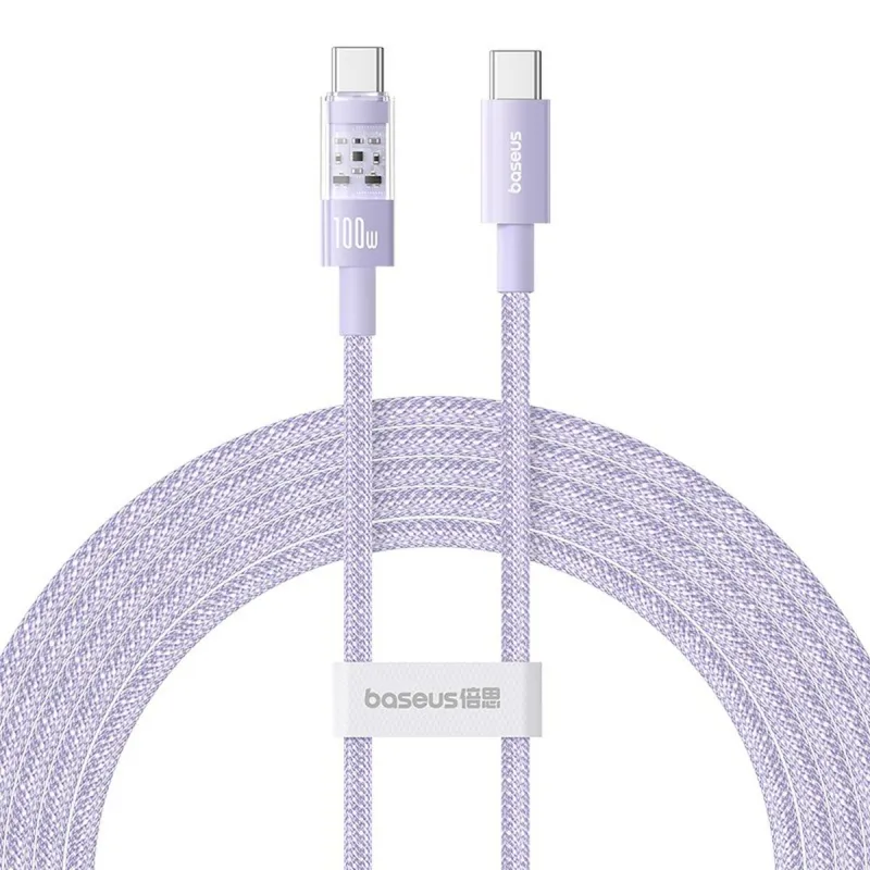 USB-C - USB-C Kaabel Baseus P10373000511-01 Lilla 2 m
