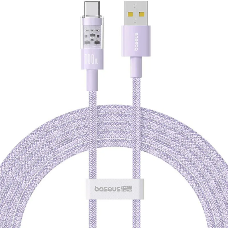 USB A - USB-C Kaabel Baseus P10373002511-01 Lilla 2 m