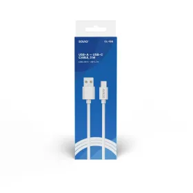 USB A uz USB C Kabelis Savio CL-168 Balts 3 m