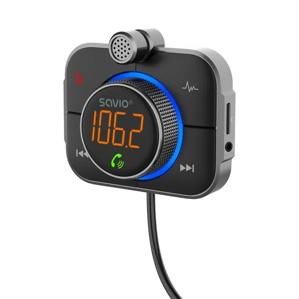 MP3-soitin ja FM-lähetin autoon Savio TR-14