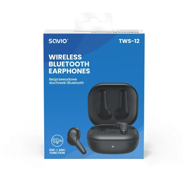 Austiņas In-ear Bluetooth Savio TWS-12 Melns