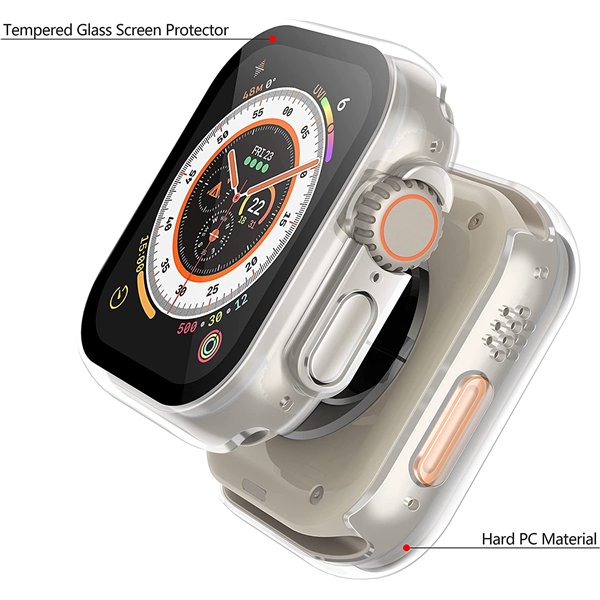 Tempered glass case 360 degree cover Apple Watch 40mm transparent