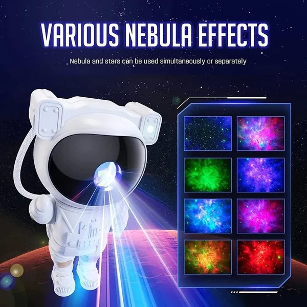 LED 3D galaxy and star projector Reach Astronaut, white