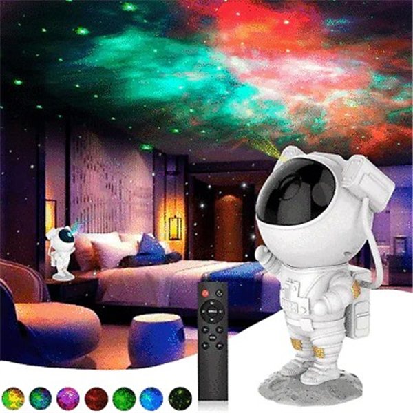 LED 3D galaxy and star projector Reach Astronaut, white
