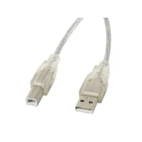 USB A - USB B kaapeli Lanberg CA-USBA-12CC-0030-TR 3 m Läpinäkyvä Kirkas Tulostin (1 osaa) (3 m)