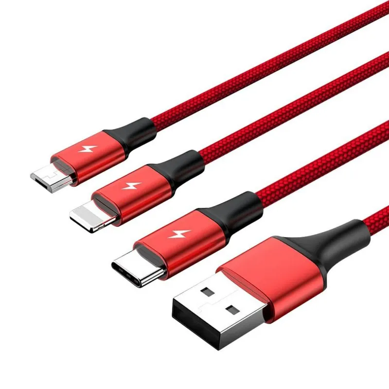 Uzlabots Sienas USB-C un Lightning Unitek C4049RD Sarkans 1,2 m