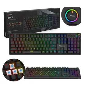 Keyboard Savio STYX BLUE Black Multicolour QWERTY