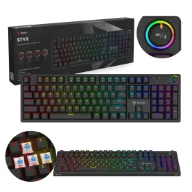 Keyboard Savio STYX BLUE Black Multicolour QWERTY