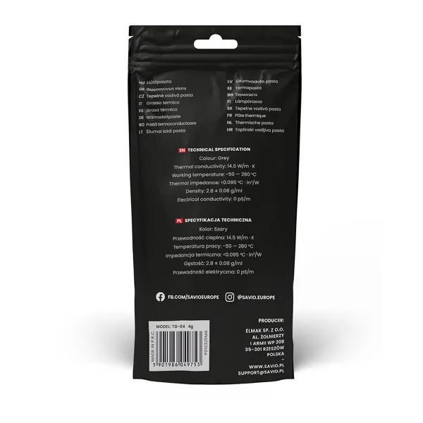 Termālā Pasta Savio TG-04 4G