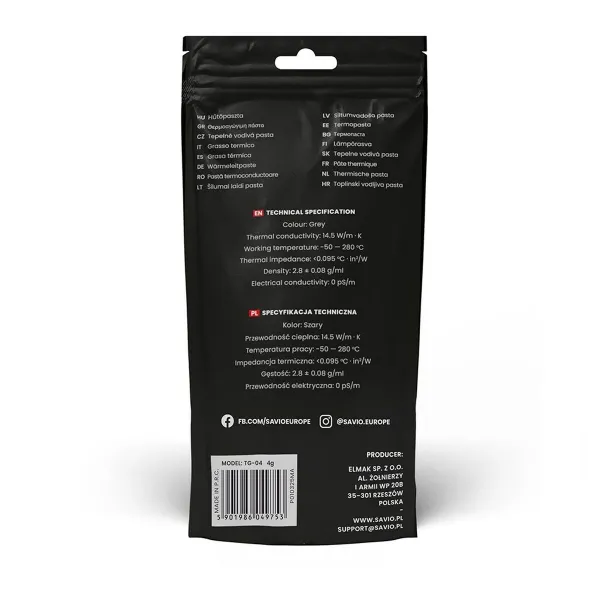 Termālā Pasta Savio TG-04 4G