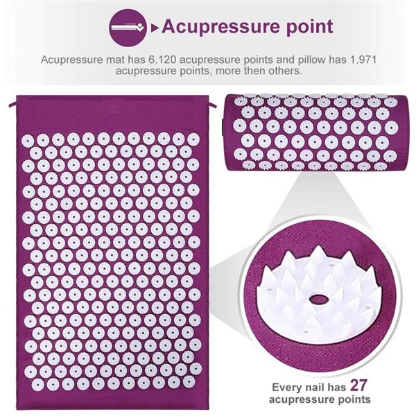 Acupressure massage mat with cushion MM-001 pink
