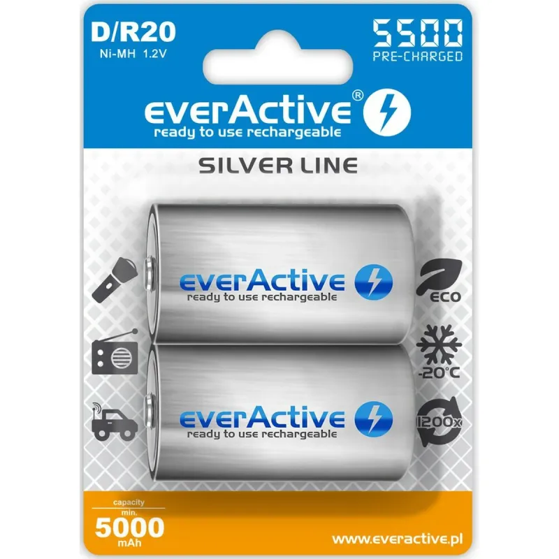 Įkraunama baterija EverActive EVHRL20-5500 5000 mAh 1,2 V (2 vnt.)