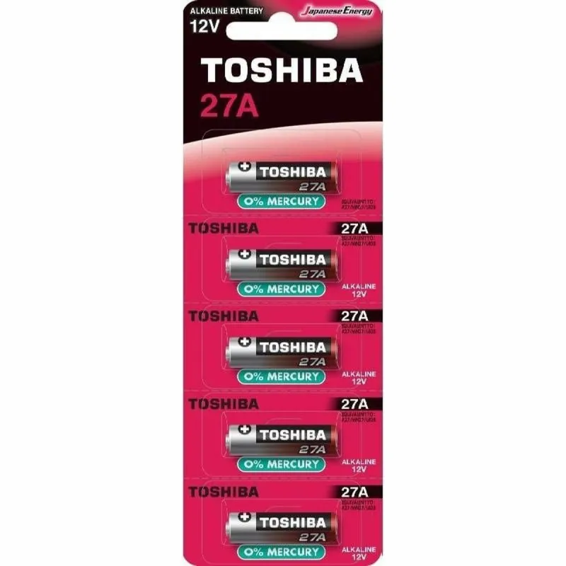 Įkraunamos baterijos Toshiba 27A 12 V (5 vnt.)