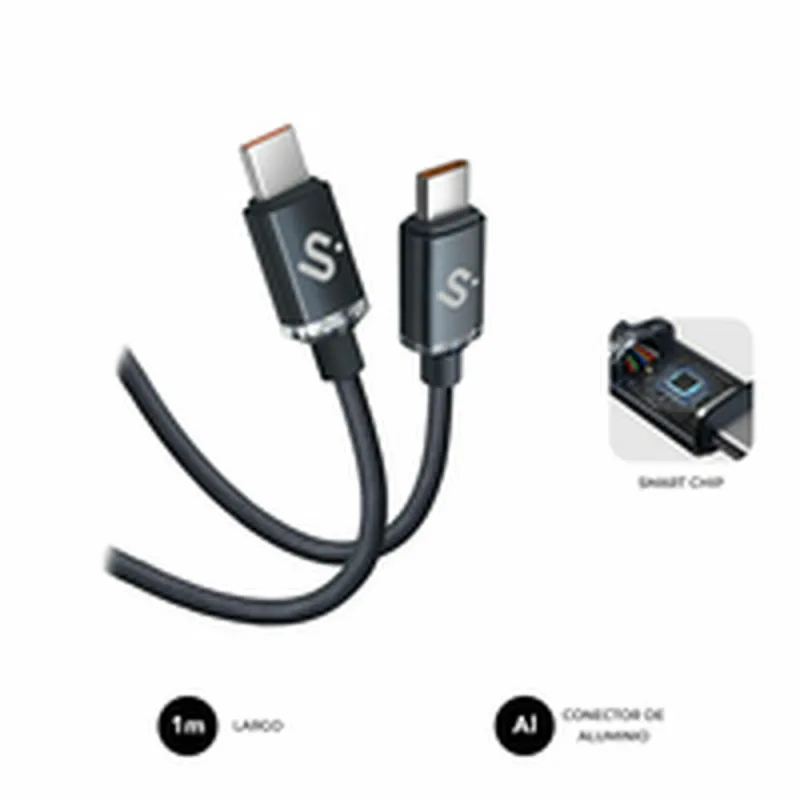 USB-C - USB-C kaapeli Subblim SUBCAB-C06001 1 m Melns