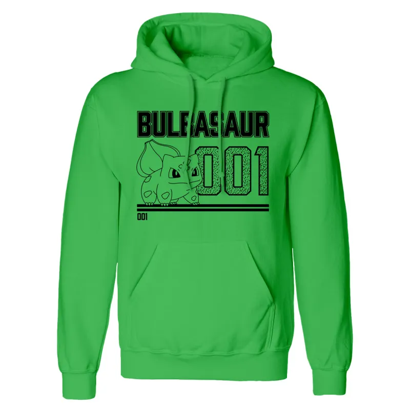 Vaikiškas džemperis su gobtuvu Pokémon Bulbasaur Line Art Žalia