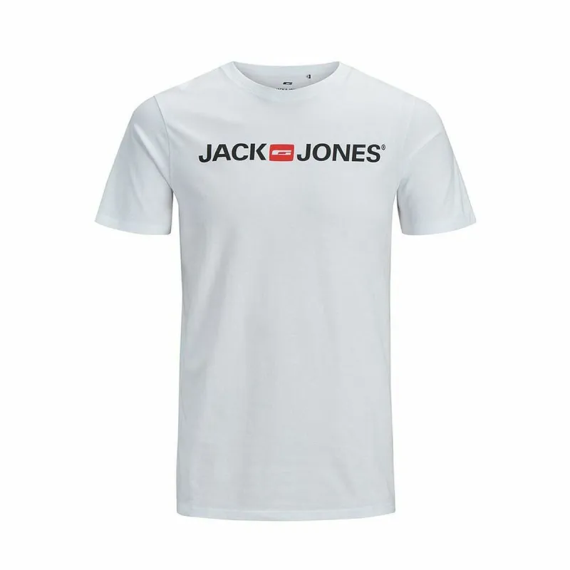 Lyhythihainen urheilupaita JJECORP LOGO TEE SS O-NECK NOSS  Jack & Jones  12137126  Valkoinen