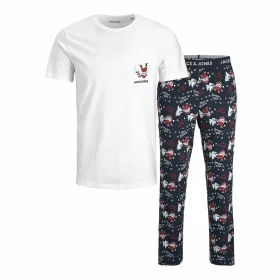 Pyjamat Jack & Jones JACSANTA SS Valkoinen