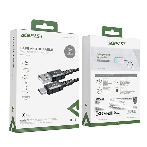 USB cable Acefast C1-04 USB-A to USB-C 1.2m black