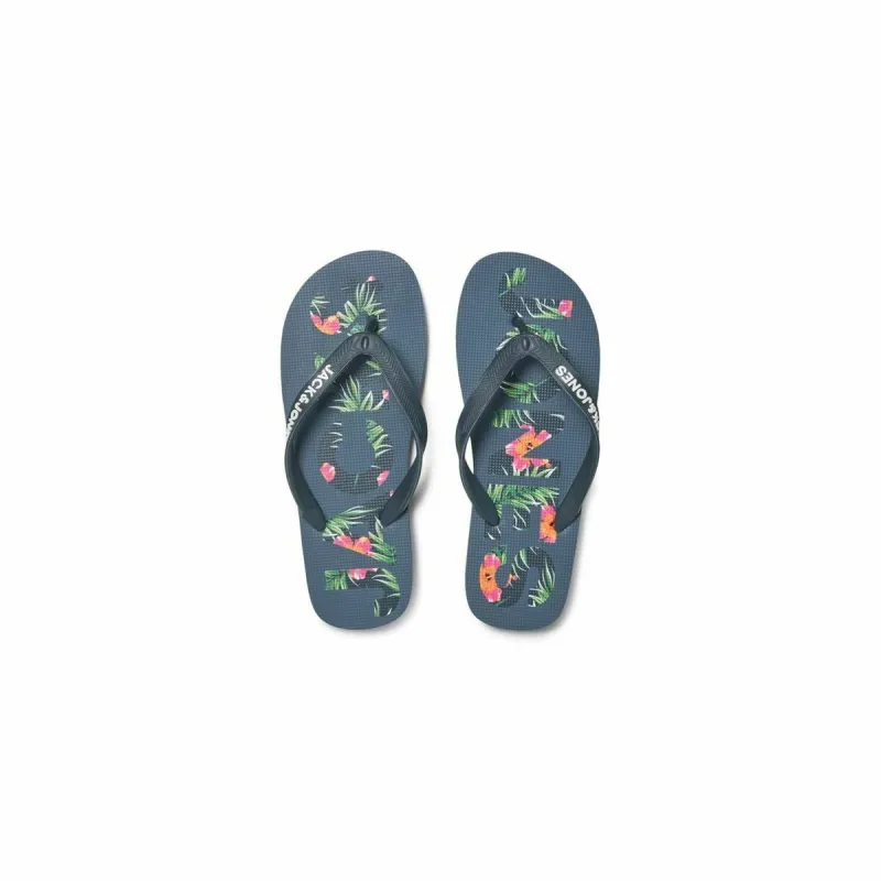 Paplūdimio šlepetės vyrams Jack & Jones FWLOGO PALM PRINT 12230642 Tamsiai mėlyna