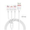 USB cable Borofone BX17 3in1 microUSB-Lightning-Type-C white