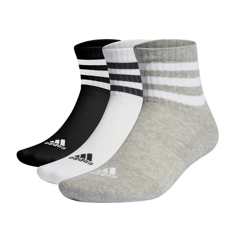 Sportinės kojinės Adidas 3 STRIPES CUSHIONED MID CUT IC1318 Juoda 3 poros